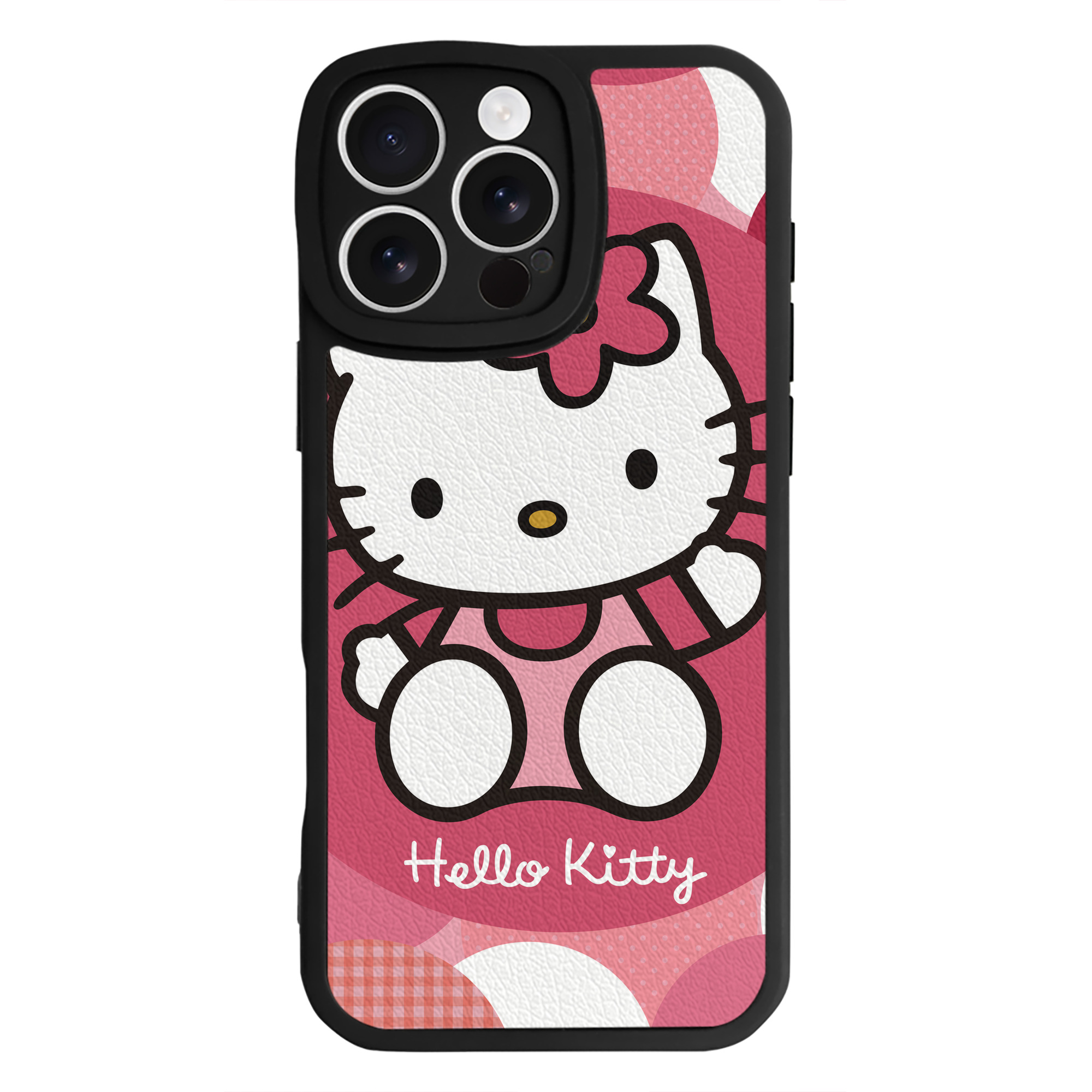（画像用） Hello Kitty ハローキティ 【iPhone 16シリーズ対応】シリコンスマホケース（レザー調） 材質：シリコン